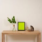 Bright Neon Yellow Green Chartreuse Solid Color Framed Canvas Print Gallery Image 4