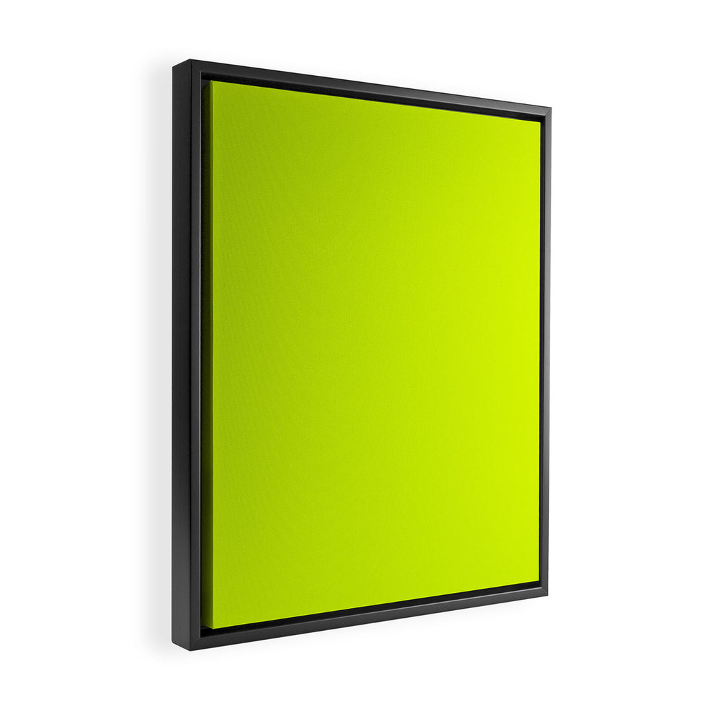 Bright Neon Yellow Green Chartreuse Solid Color Framed Canvas Print Gallery Image 2