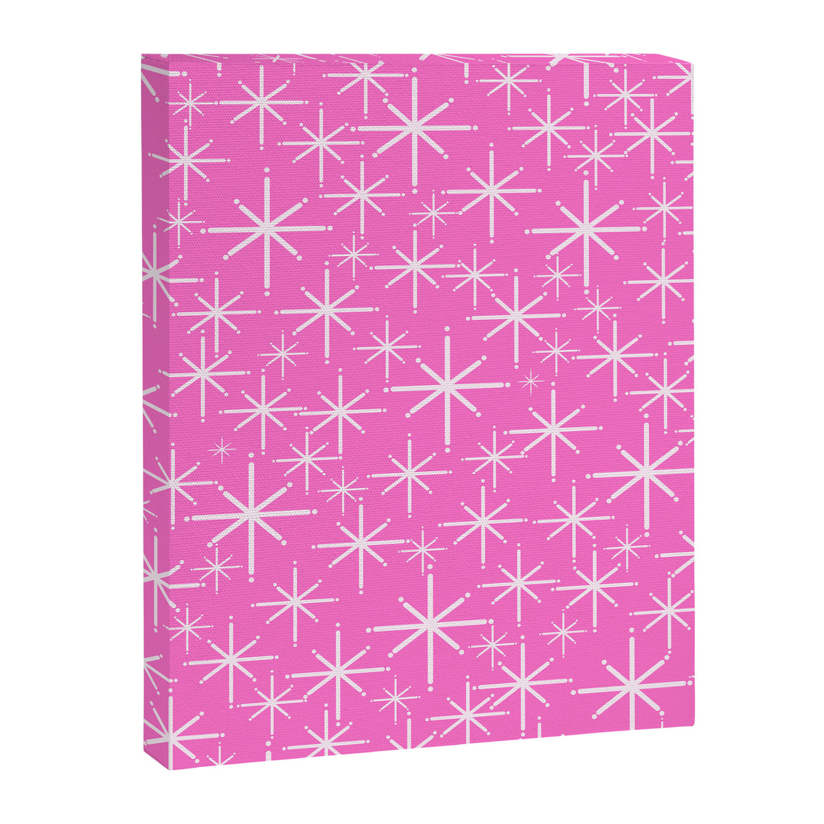 Bright Pink Mid Century Modern Twinkling Stars Retro Atomic Pattern Canvas Print Gallery Image 8