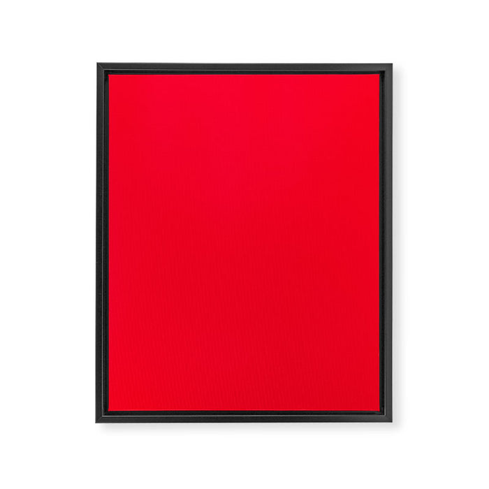 Bright Red Solid Color Framed Canvas Print Gallery Image 1