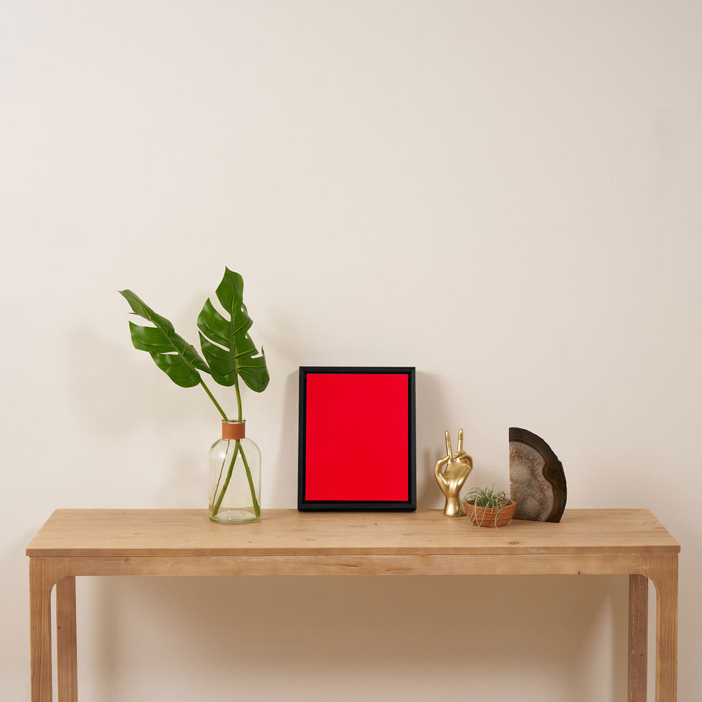 Bright Red Solid Color Framed Canvas Print Gallery Image 4
