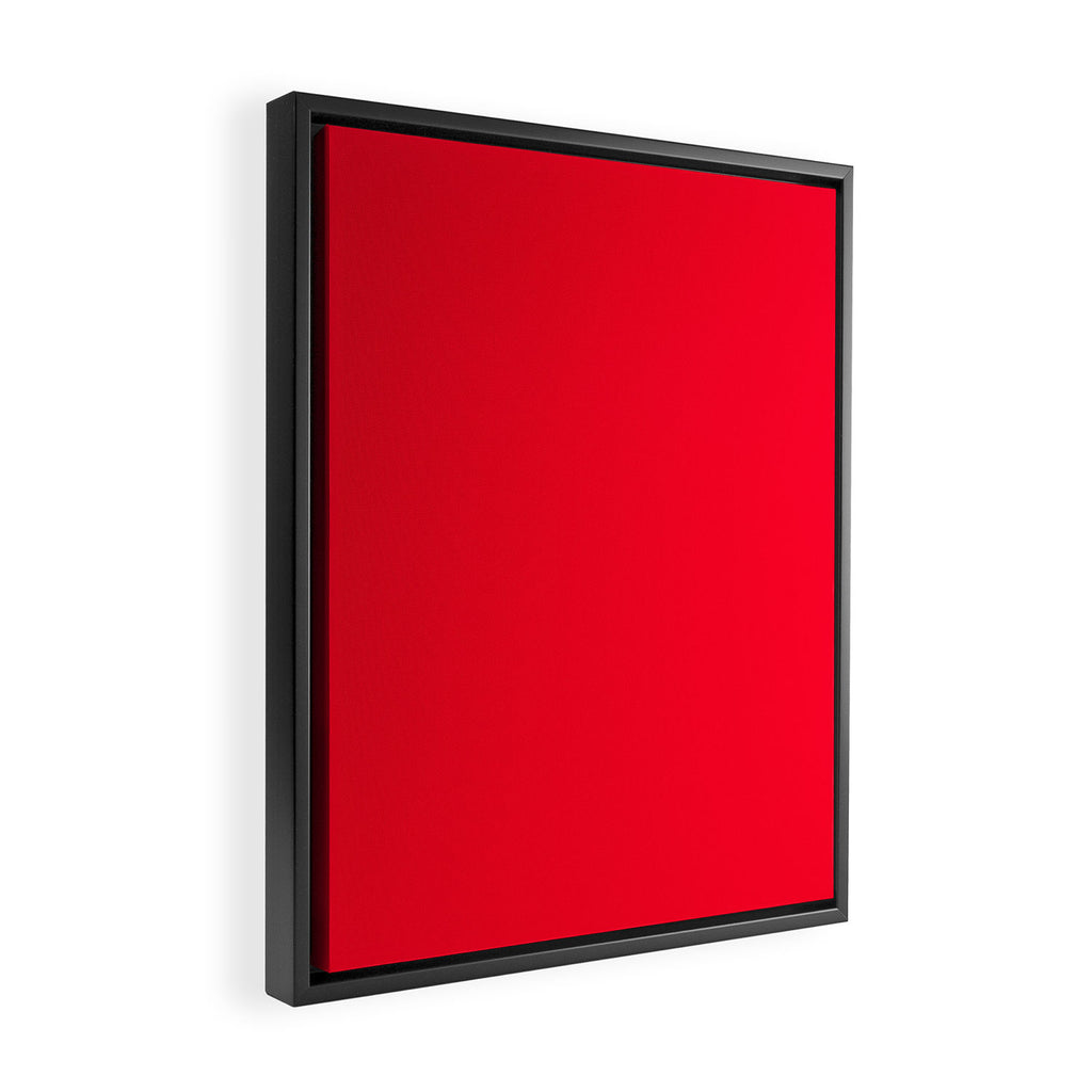 Bright Red Solid Color Framed Canvas Print Gallery Image 2