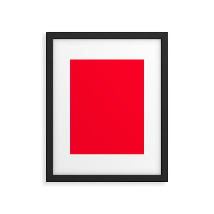 Bright Red Solid Color Framed Art Print Gallery Image 1