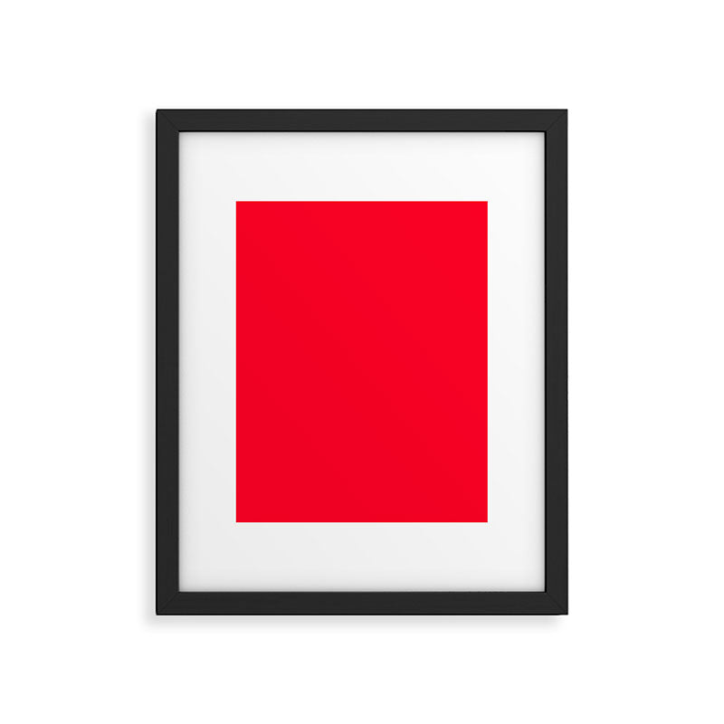 Bright Red Solid Color Framed Art Print Gallery Image 6