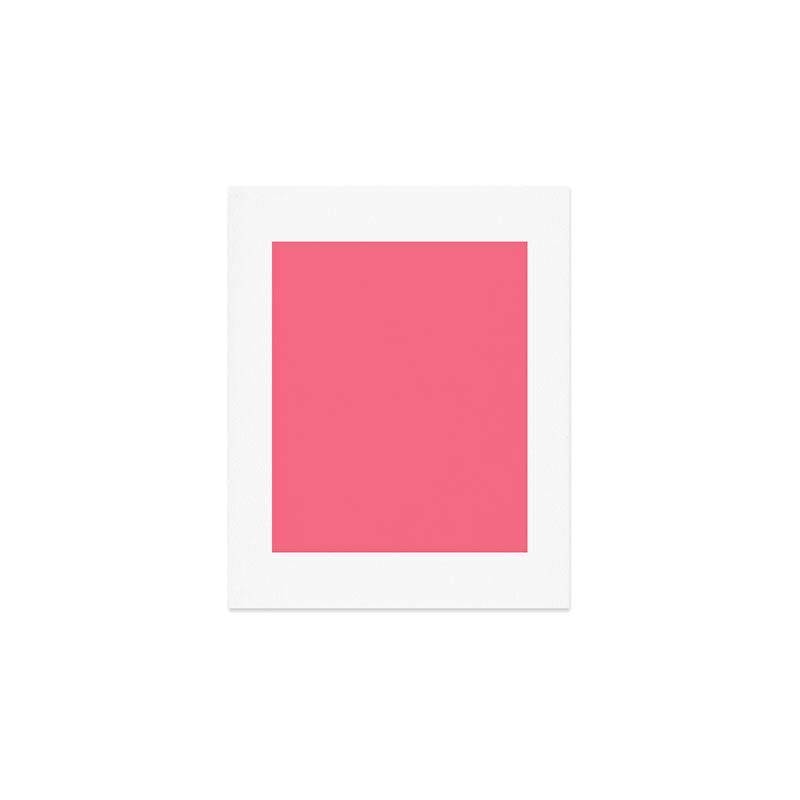 Bright Watermelon Pink Solid Colour  Art Print Gallery Image 1