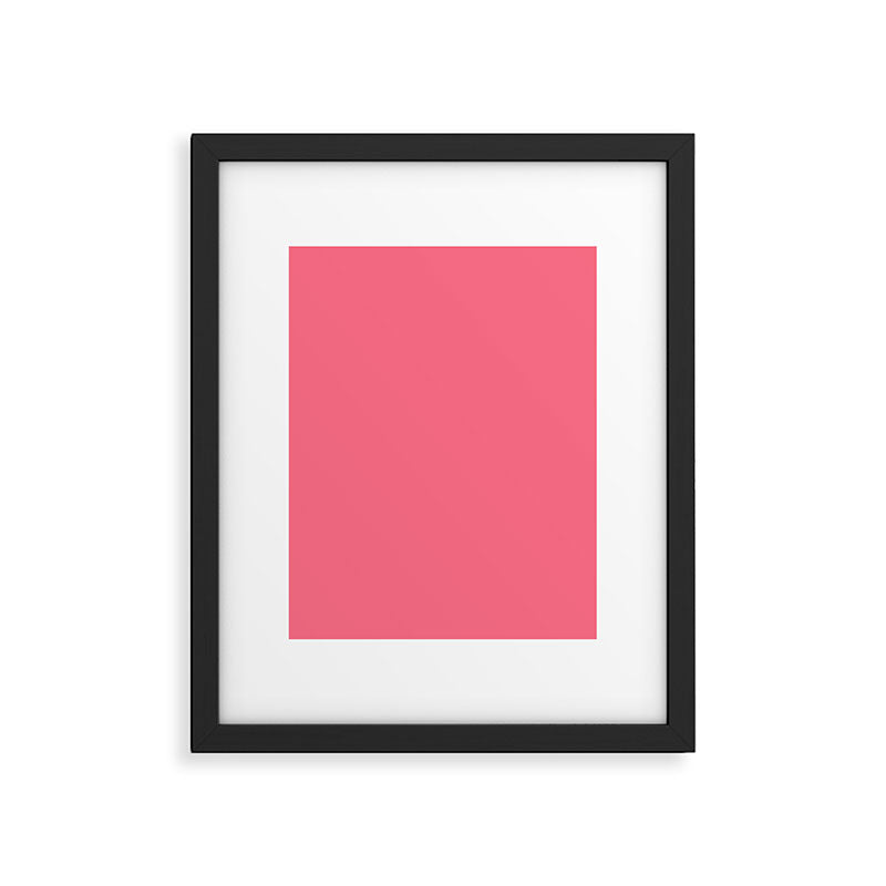Bright Watermelon Pink Solid Colour  Framed Art Print Gallery Image 6