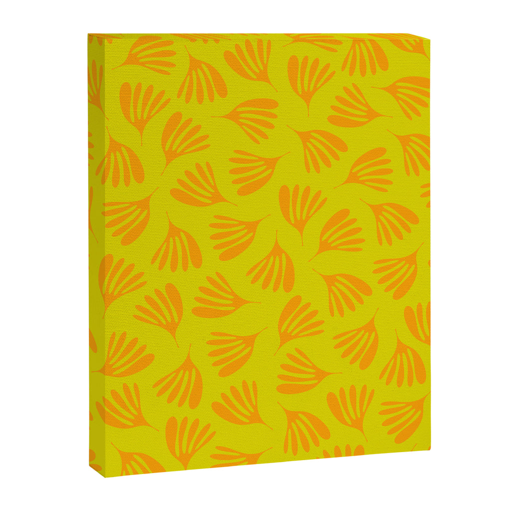 Bright Yellow and Orange Wispy Leaves Contemporary Pattern Canvas Print Gallery Image 6