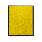 Bright Yellow and Orange Wispy Leaves Contemporary Pattern Framed Canvas Print Gallery Image 6