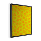 Bright Yellow and Orange Wispy Leaves Contemporary Pattern Framed Canvas Print Gallery Image 2