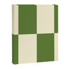 Broad Block Stripes Minimal Checkered Pattern in Retro Green and Cream Canvas Print Gallery Image 8