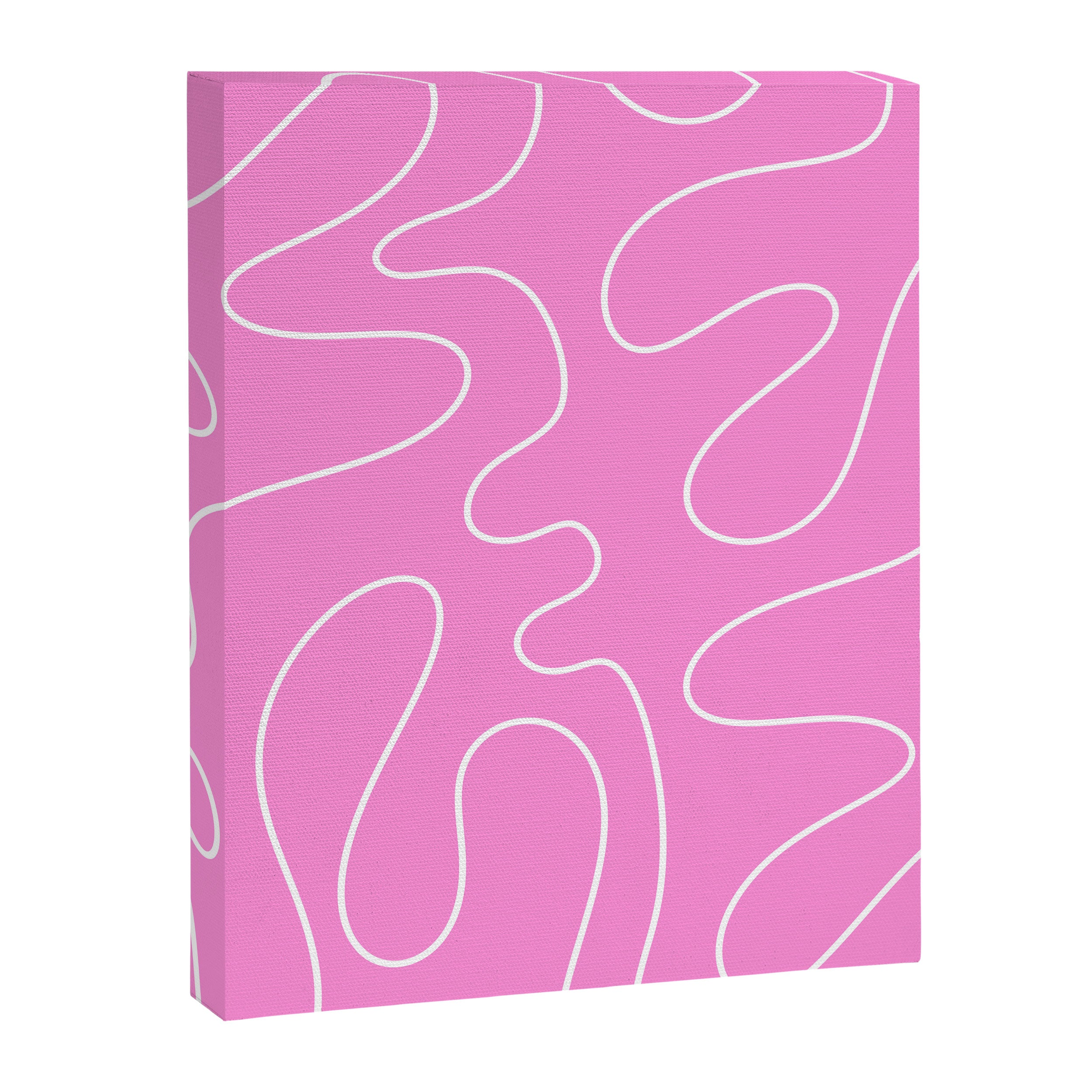 Bubblegum Pink Squiggle Abstract Pattern Canvas Print Gallery Image 8