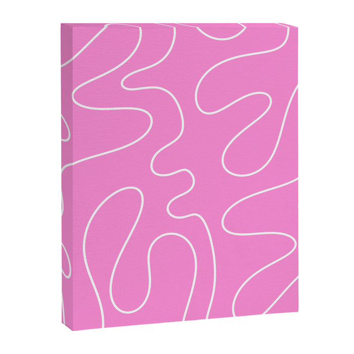Bubblegum Pink Squiggle Abstract Pattern Canvas Print Gallery Image 1