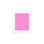 Bubblegum Pink Squiggle Abstract Pattern Art Print Gallery Image 1