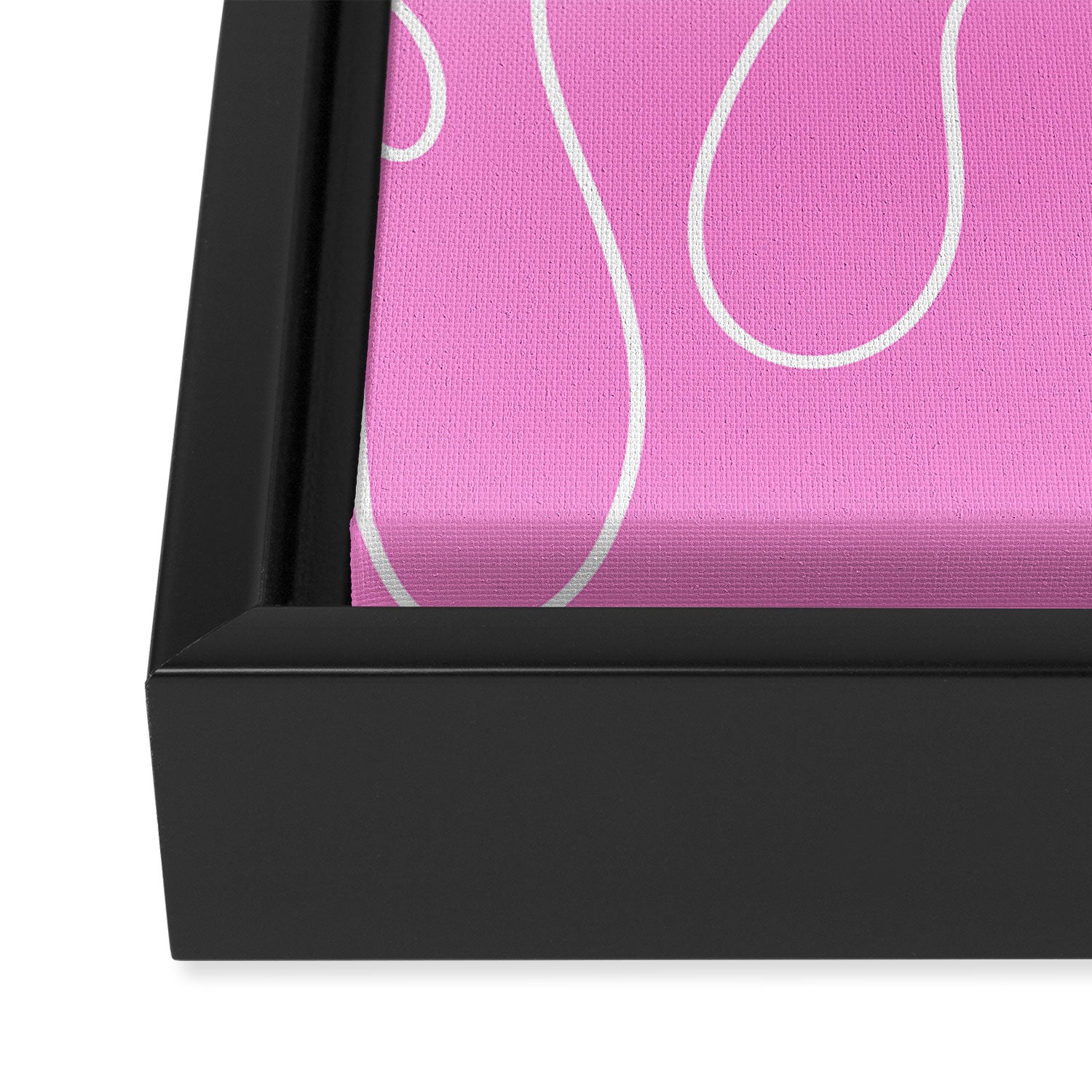 Bubblegum Pink Squiggle Abstract Pattern Framed Canvas Print Gallery Image 3