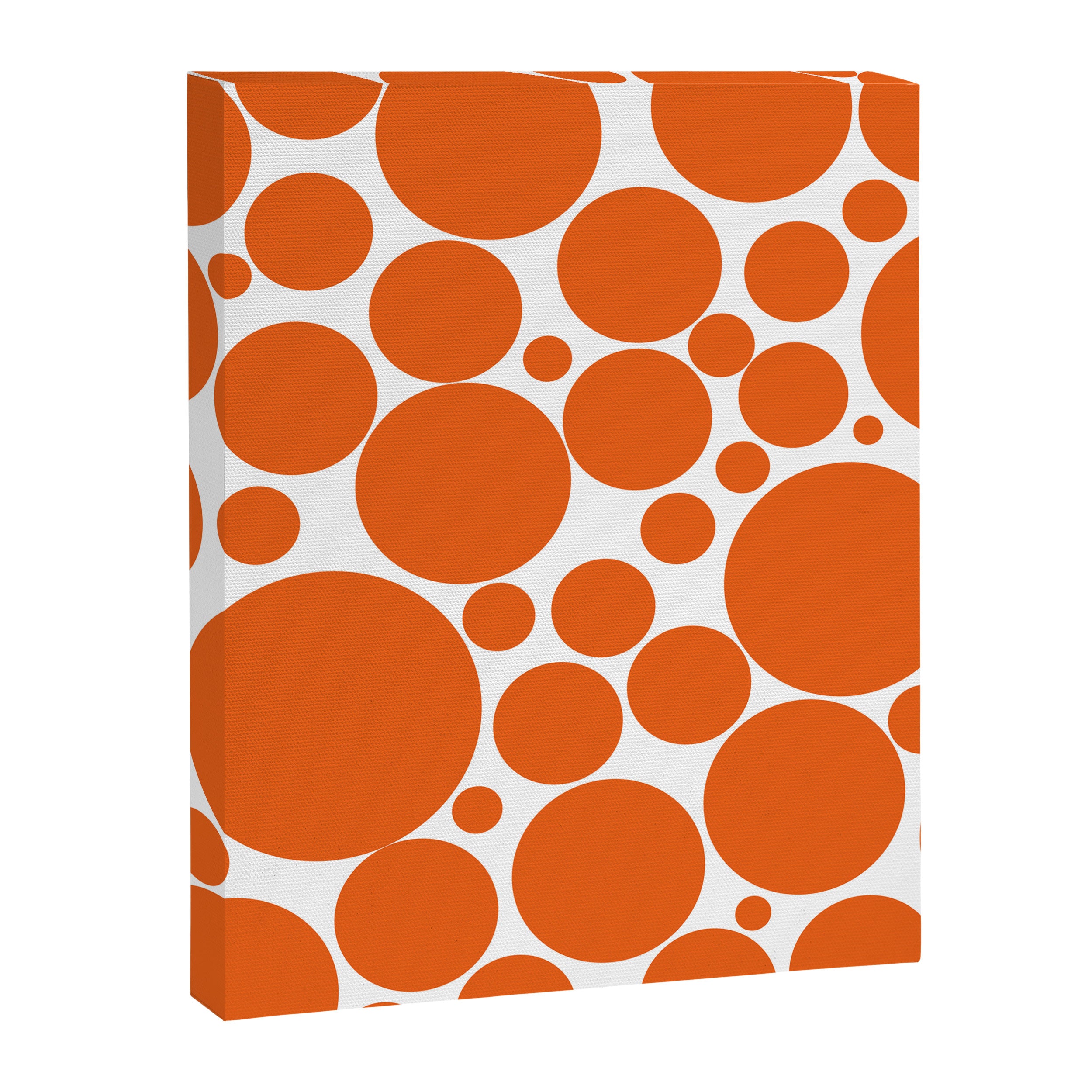 Bubbly Mod Dots Pattern in Burnt Orange and White Canvas Print Gallery Image 8