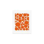 Bubbly Mod Dots Pattern in Burnt Orange and White Art Print Gallery Image 1