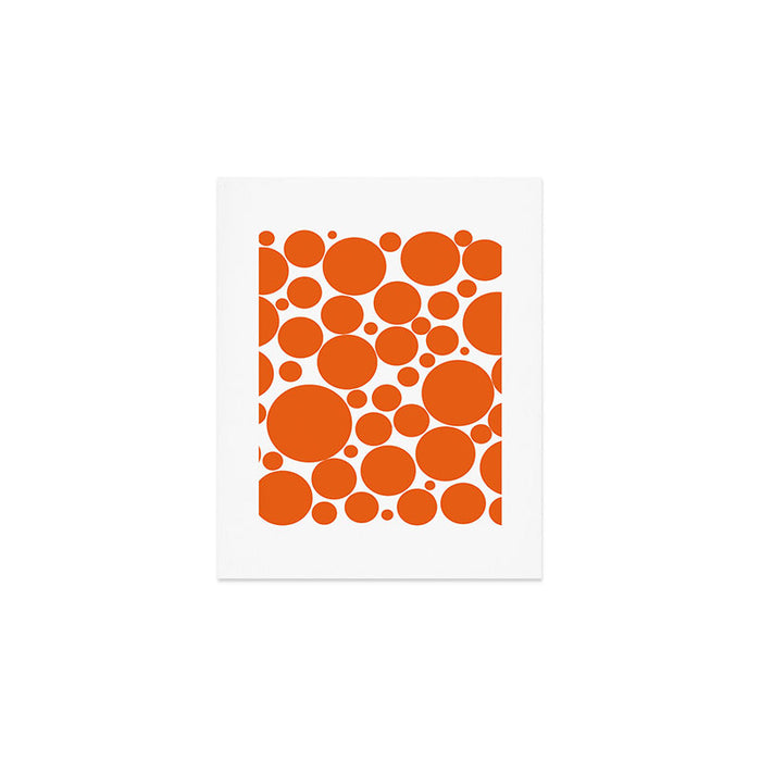 Bubbly Mod Dots Pattern in Burnt Orange and White Art Print Gallery Image 1