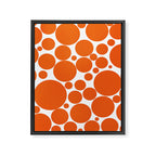 Bubbly Mod Dots Pattern in Burnt Orange and White Framed Canvas Print Gallery Image 8