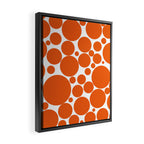 Bubbly Mod Dots Pattern in Burnt Orange and White Framed Canvas Print Gallery Image 2