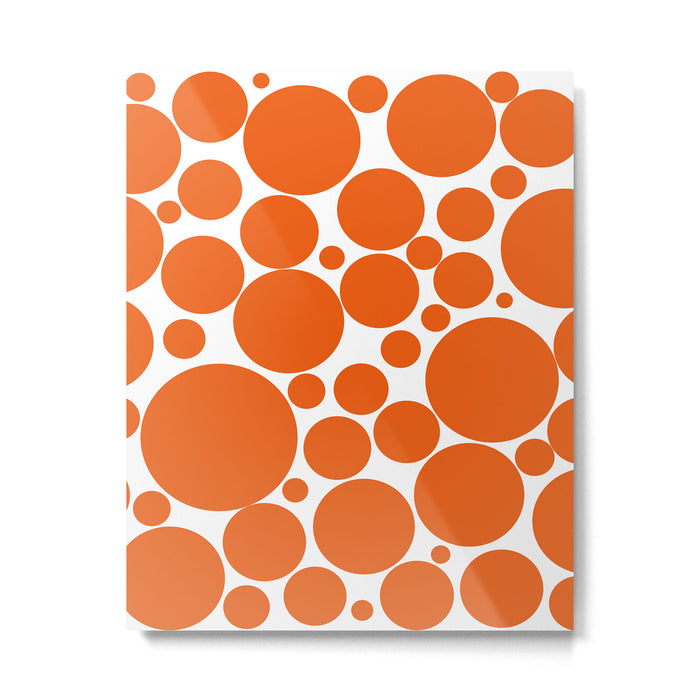 Bubbly Mod Dots Pattern in Burnt Orange and White Metal Print Gallery Image 1