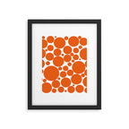 Bubbly Mod Dots Pattern in Burnt Orange and White Framed Art Print Gallery Image 6