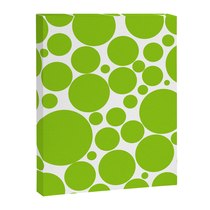 Bubbly Mod Dots Pattern Lime Green and White Canvas Print Gallery Image 1