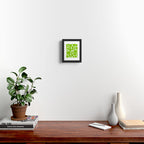 Bubbly Mod Dots Pattern Lime Green and White Framed Art Print Gallery Image 2