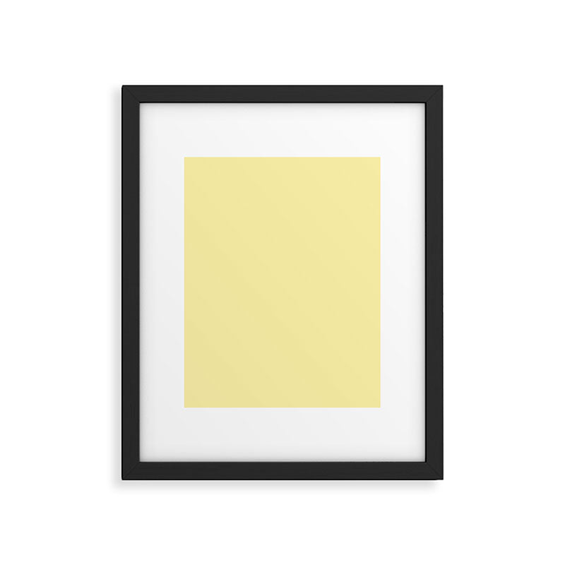Butter Yellow Pale Soft Pastel Solid Framed Art Print Gallery Image 6
