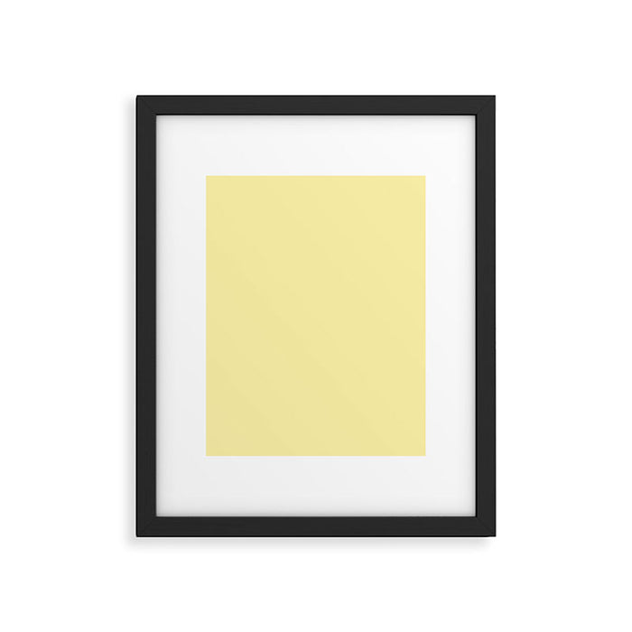 Butter Yellow Pale Soft Pastel Solid Framed Art Print Gallery Image 1