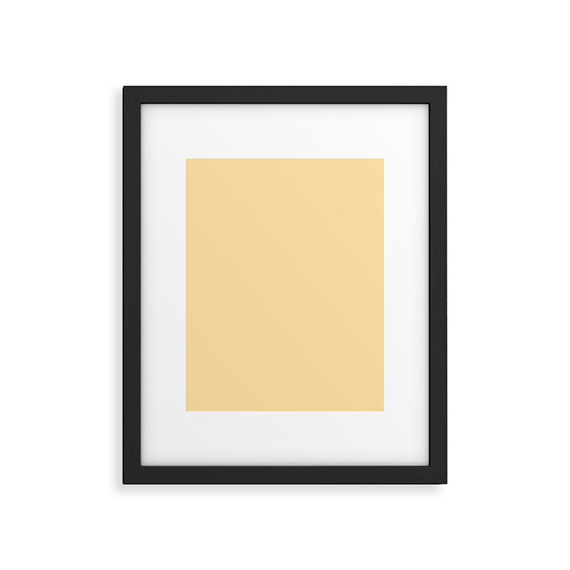 Buttercream Yellow Pastel Solid Framed Art Print Gallery Image 6