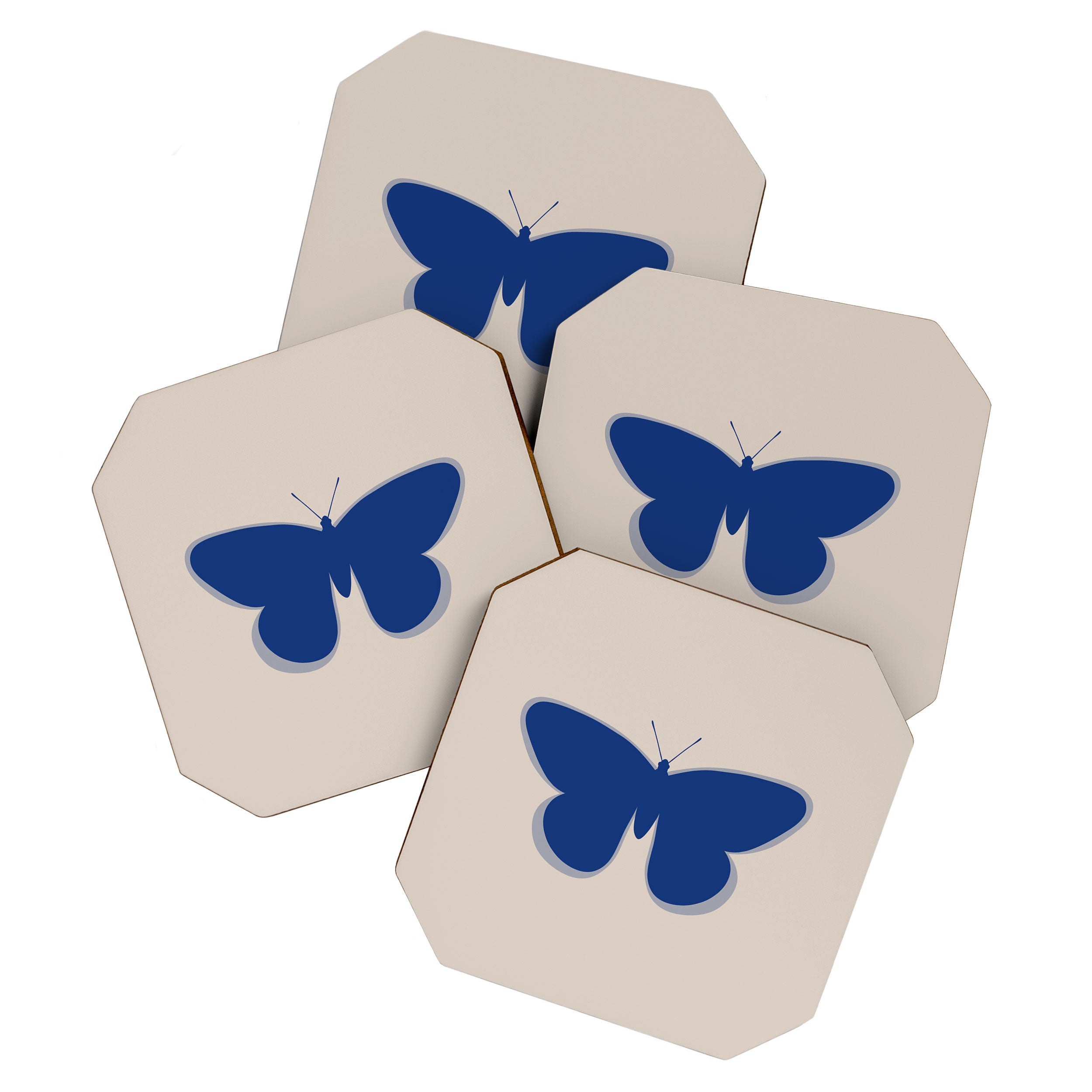 Butterfly Single in Blue and Stone Coaster Gallery Image 1
