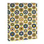 Buttons. Cute Geometric Pattern in Mustard Yellows, Blue, and Taupe on White Canvas Print Gallery Image 8