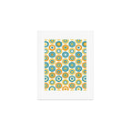 Buttons - Geometric Pattern in Turquoise, Orange, Yellow, and White Art Print Gallery Image 1