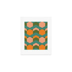 California Retro Deco Pattern in Peach Orange Green Teal Art Print Gallery Image 1