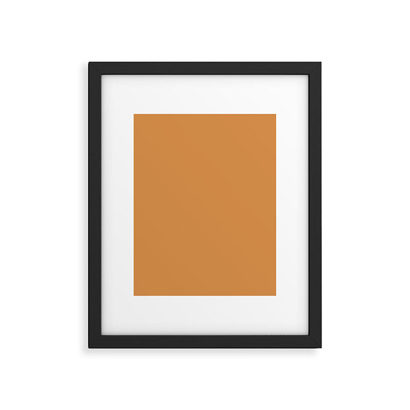 Cantaloupe Orange Muted Solid Color Framed Art Print Gallery Image 6