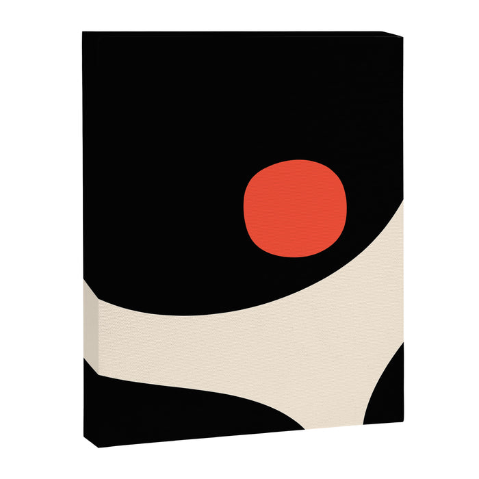 Catalan Still Life Minimalist Modern Abstract Black Orange Almond Cream Canvas Print Gallery Image 1