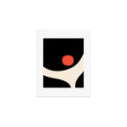 Catalan Still Life Minimalist Modern Abstract Black Orange Almond Cream Art Print Gallery Image 1