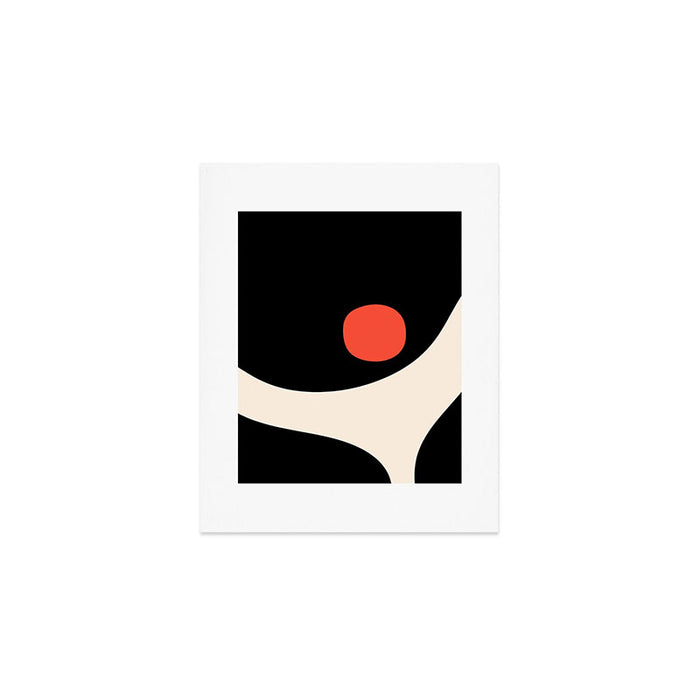 Catalan Still Life Minimalist Modern Abstract Black Orange Almond Cream Art Print Gallery Image 1
