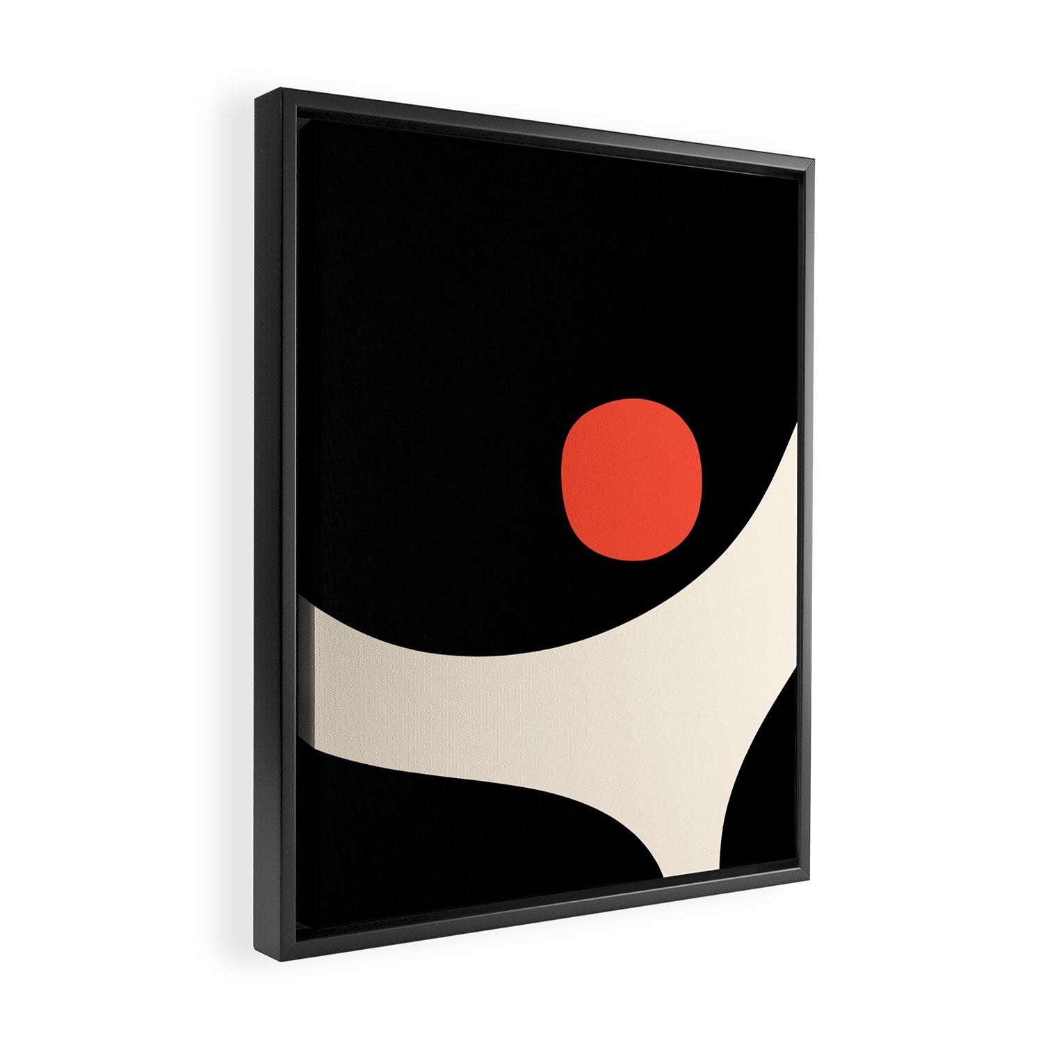 Catalan Still Life Minimalist Modern Abstract Black Orange Almond Cream Framed Canvas Print Gallery Image 2