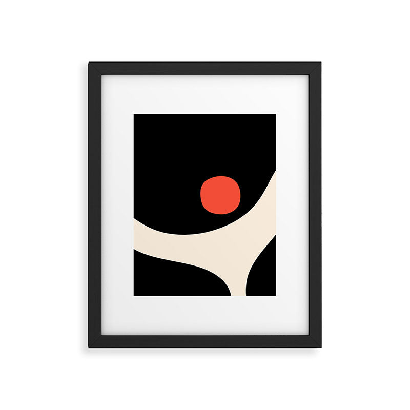 Catalan Still Life Minimalist Modern Abstract Black Orange Almond Cream Framed Art Print Gallery Image 6
