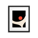Catalan Still Life Minimalist Modern Abstract Black Orange Almond Cream Framed Art Print Gallery Image 6