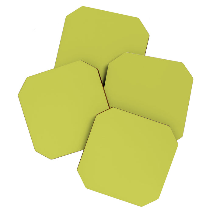 Chartreuse Solid Color Coaster Gallery Image 1