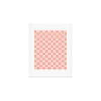 Checkerboard Check Checkered Pattern in Blush Pink and Cream Art Print Gallery Image 1