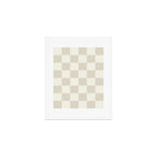 Checkerboard Check Checkered Pattern in Mushroom Beige and Cream Art Print Gallery Image 1