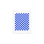 Checkerboard Check Checkered Pattern in Royal Blue and White  Art Print Gallery Image 1