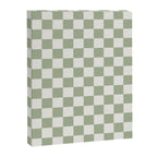 Checkerboard Check Checkered Pattern in Sage Green and Off White Canvas Print Gallery Image 8