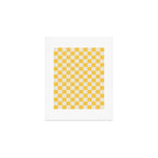 Checkerboard Check Checkered Pattern Yellow Cream Art Print Gallery Image 1
