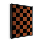 Checkerboard Check Geometric Checked Pattern Rust and Black Framed Canvas Print Gallery Image 2
