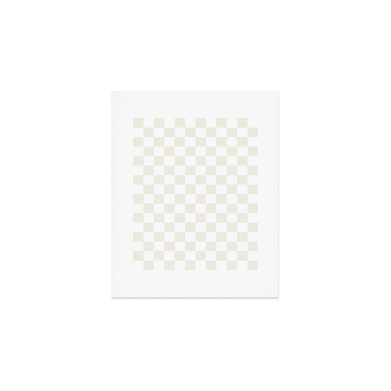 Checkerboard Check Pattern in Pale Light Neutral Beige on White Art Print Gallery Image 1