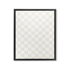 Checkerboard Check Pattern in Pale Light Neutral Beige on White Framed Canvas Print Gallery Image 8